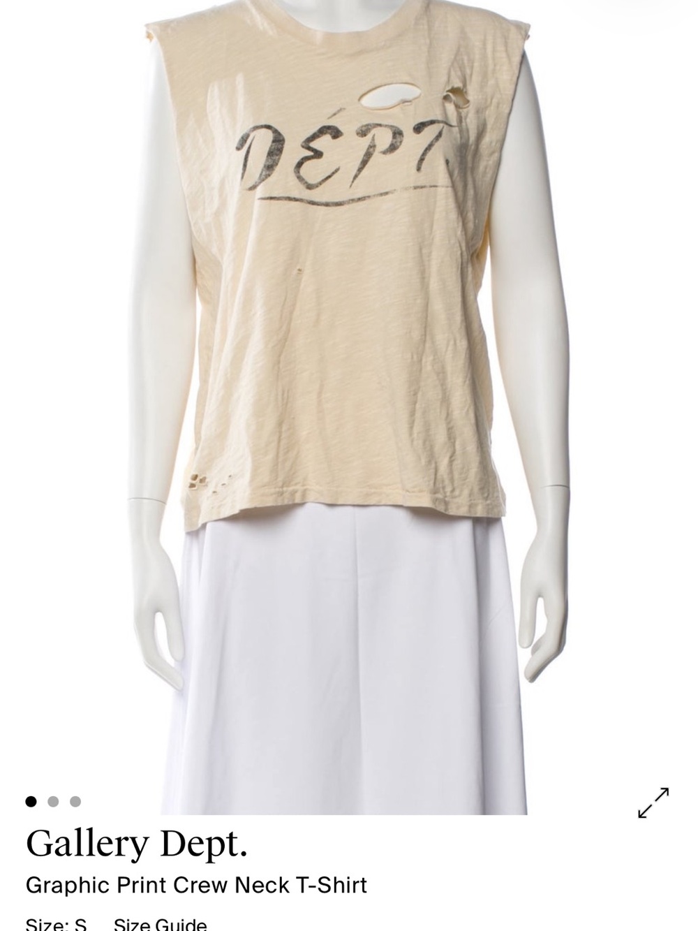Gallery Dept Cream Distressed Graphic Tank